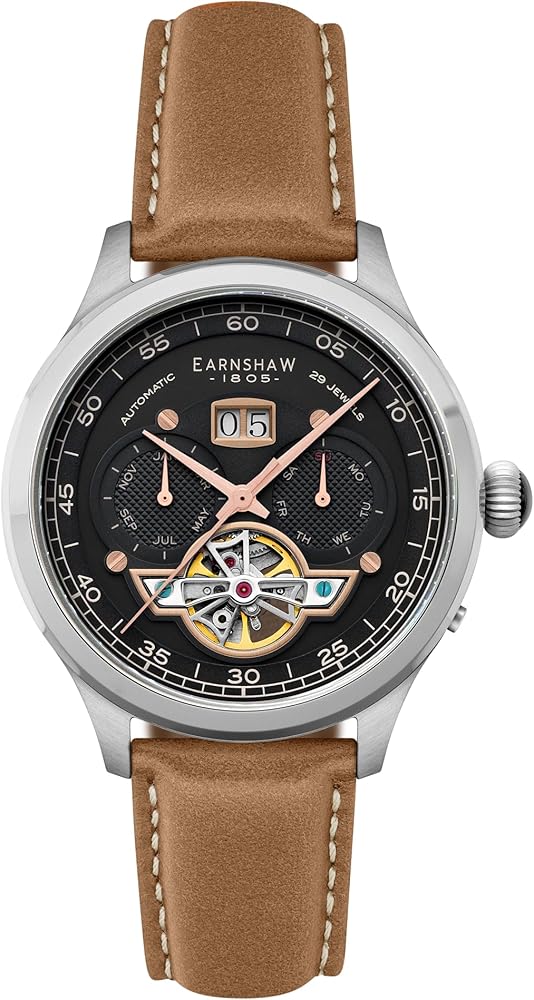 Amazon.com: Thomas Earnshaw Men's 43mm Baron Grand Date Calendar